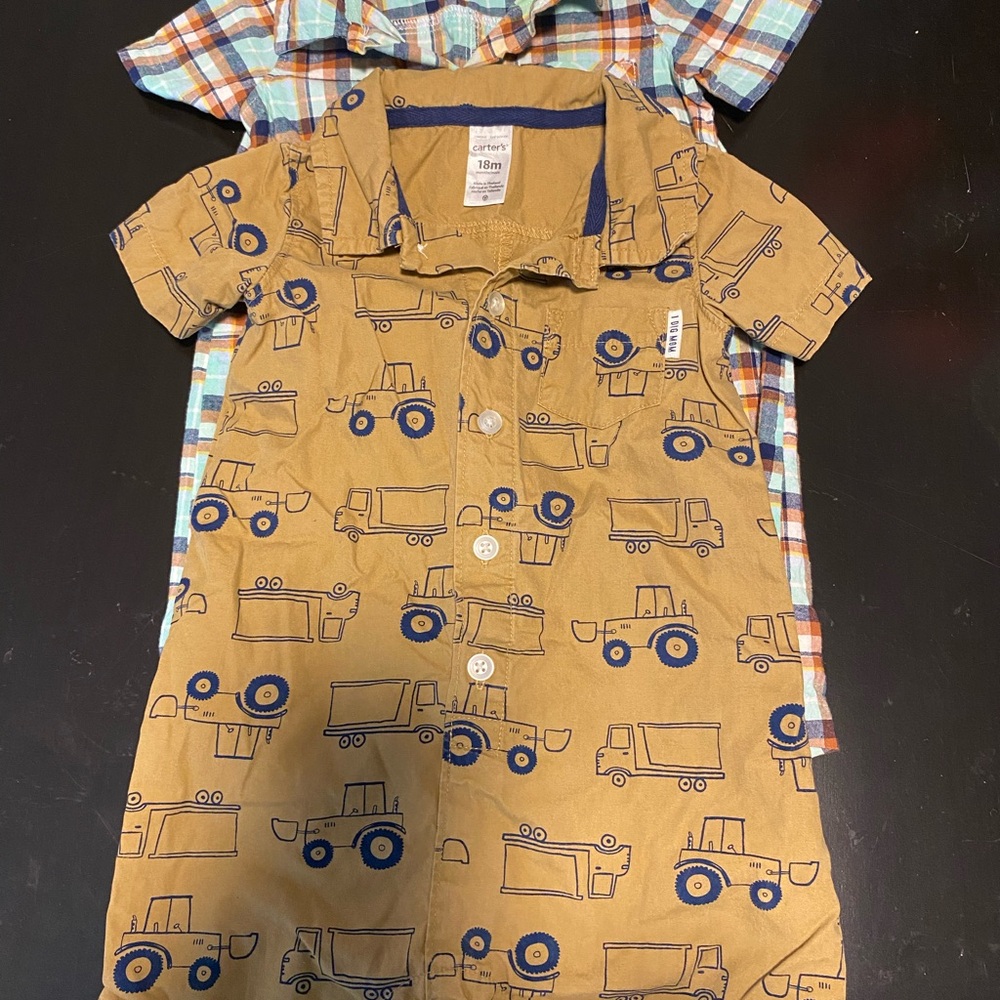 Carter's Baby Boy 2 Set of  Rompers 18 Months